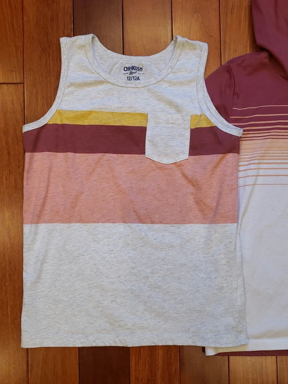 OshKosh Boys Size 12 Tank Top And Short Sleeve Hoodie